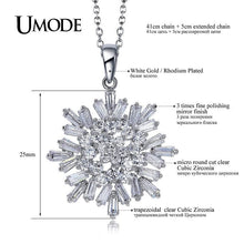 Umode Rhodium/White Gold  Simulated Diamond Pendant Necklace