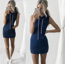 Sporty Pullover Sleeveless Hoodie Dress