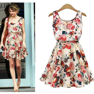 Vestido de gasa con estampado floral