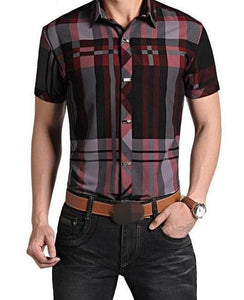 Men's Short Sleeve Plaid Shirt